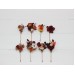  Set of 8 bobby pins in rust burgundy white color scheme. Hair accessories. Flower accessories for wedding.  0056 EU UK