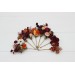  Set of 8 bobby pins in rust burgundy white color scheme. Hair accessories. Flower accessories for wedding.  0056 EU UK