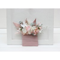 Pocket boutonniere in white blush pink color scheme. Flower accessories. 0063 EU UK