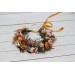  Orange rust peach crown. Hair wreath. Flower girl crown. Wedding flowers. 0001 EU UK