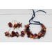 Orange burgundy navy blue  flower crown. Hair wreath. Flower girl crown. Wedding flowers. 0045 EU UK