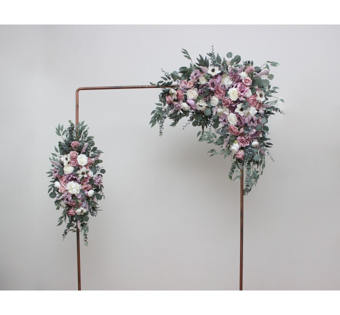  Flower arch arrangement in lilac white mauve colors.  Arbor flowers. Floral archway. Faux flowers for wedding arch. 5059-2