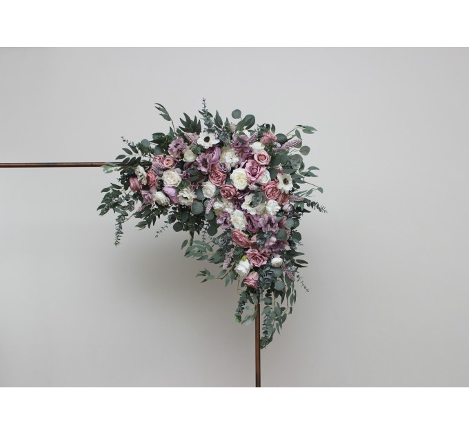  Flower arch arrangement in lilac white mauve colors.  Arbor flowers. Floral archway. Faux flowers for wedding arch. 5059-2