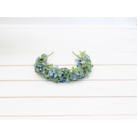 Dusty blue sage green flower crown. Bridal flower crown. Flower girl crown. Wedding flowers. 5344