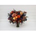 Wedding bouquets in rust orange burgundy navy blue colors. Bridal bouquet. Cascading bouquet. Faux bouquet. Bridesmaid bouquet. 0043