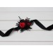  Wedding boutonnieres and wrist corsage  in black and red color scheme. Flower accessories. Halloween wedding. 5041