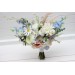 Bouquet in blue white beige color theme. Bridal bouquet. Faux bouquet. Bridesmaid bouquet. Wildflowers bouquet. 5345