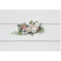 Flower comb in white blush pink color scheme. Wedding accessories for hair. Bridal flower comb. Bridesmaid floral comb. 5347