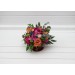 Emerald green orange pink magenta centerpiece. Jewel-tone wwdding. Table decor. Wedding flowers in box. 5127