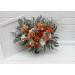 Bouquets in burnt orange ivory sage green color theme. Bridal bouquet. Faux bouquet. Bridesmaid bouquet. 5348