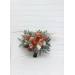 Bouquets in burnt orange ivory sage green color theme. Bridal bouquet. Faux bouquet. Bridesmaid bouquet. 5348