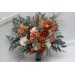 Bouquets in burnt orange ivory sage green color theme. Bridal bouquet. Faux bouquet. Bridesmaid bouquet. 5348