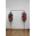  Flower arch arrangement in orange pink magenta colors.  Arbor flowers. Floral archway. Faux flowers for wedding arch. 5127