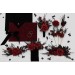 Black, Red, and Burgundy Gothic Boutonnieres with Artificial Flowers and Spider Bead