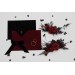 Black, Red, and Burgundy Gothic Hair Combs with Artificial Flowers and Spider Bead