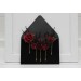 Black, Red, and Burgundy Gothic Hair Pins with Artificial Flowers and Spider Bead