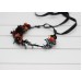 Flower Crown in Black, Rust, Navy Blue, and Burgundy for Weddings