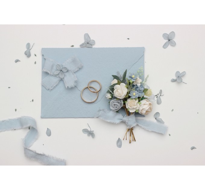 Elegant Dusty Blue & White Wedding Accessories – Bobby Pins