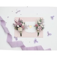  Lilac wedding boutonnieres. Flower accessories for groom and groomsmen. 5292