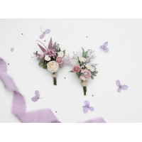  Lilac wedding boutonnieres. Flower accessories for groom and groomsmen. 5292