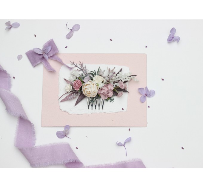 Charming Duste Purple, Lavender & White Wedding Accessories –  Hair Comb