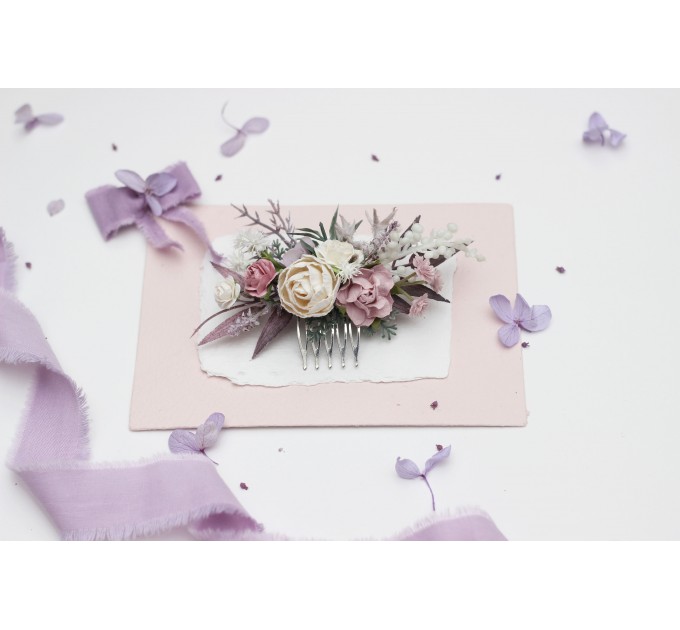 Charming Duste Purple, Lavender & White Wedding Accessories –  Hair Comb