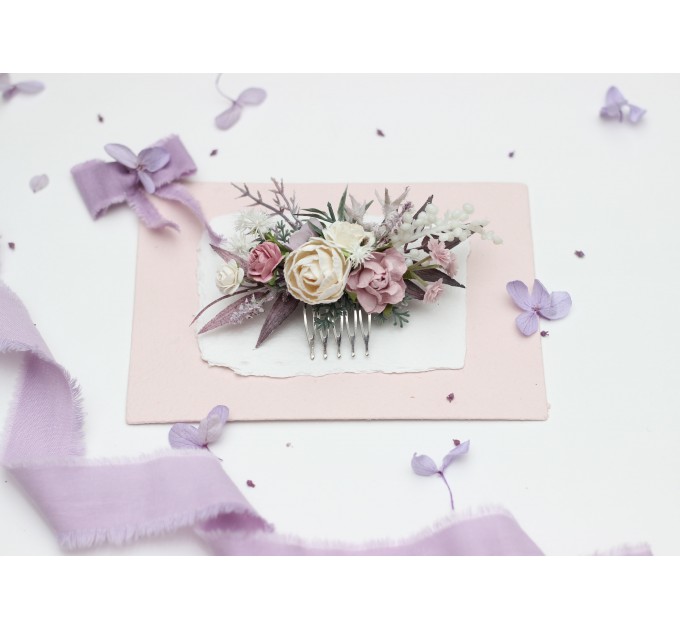 Charming Duste Purple, Lavender & White Wedding Accessories –  Hair Comb