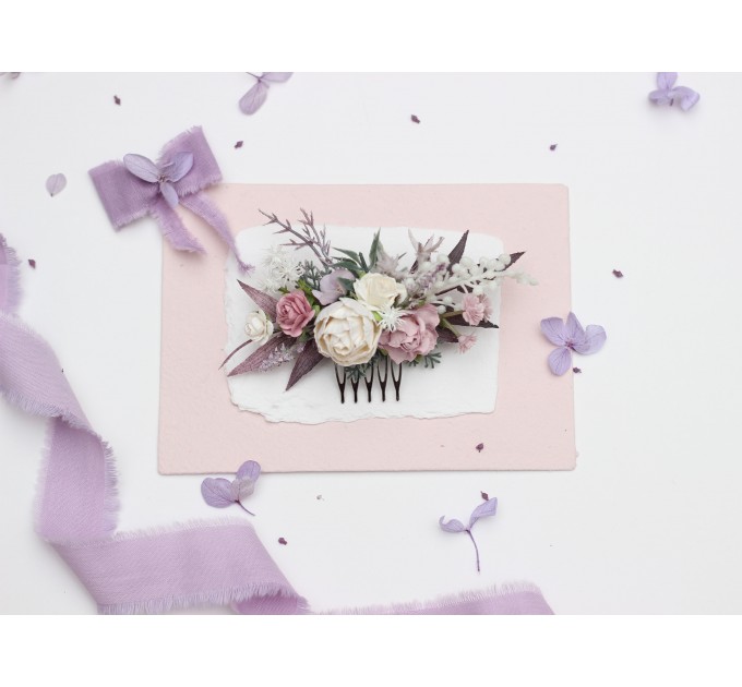 Charming Duste Purple, Lavender & White Wedding Accessories –  Hair Comb