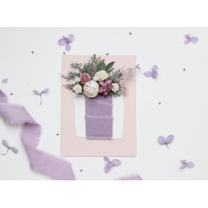 Lavender pocket flowers. Pocket boutonniere in lilac and white color scheme. Flower accessories. Square flowers. 5292
