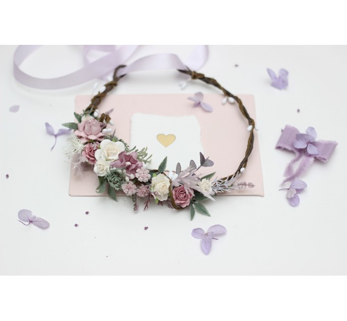 Charming Lilac, Lavender & White Wedding Accessories – Flower crown