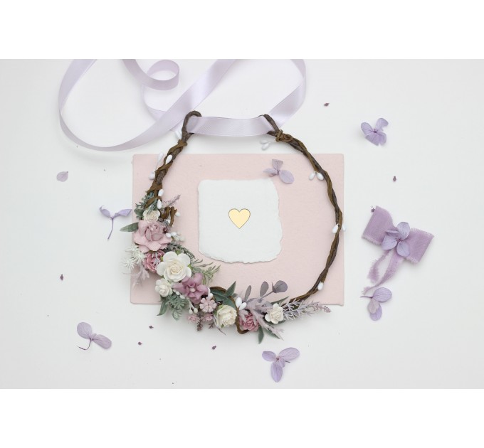 Charming Lilac, Lavender & White Wedding Accessories – Flower crown