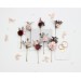 Blush Pink & Burgundy Wedding Accessories – Hair Pins with Crystals and Berries