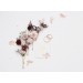 Blush Pink & Burgundy Wedding Accessories – Hair Pins with Crystals and Berries