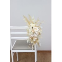 Aisle flowers in champagne ivory cream scheme. Chair flowers. Sign flowers. Marker flowers. Wedding flowers. Flowers for wedding decor. 5206