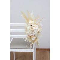 Aisle flowers in champagne ivory cream scheme. Chair flowers. Sign flowers. Marker flowers. Wedding flowers. Flowers for wedding decor. 5206