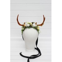 Fairytale horns. Deer flower horns. Cosplay flower crown. 5356