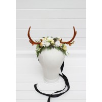 Fairytale horns. Deer flower horns. Cosplay flower crown. 5356