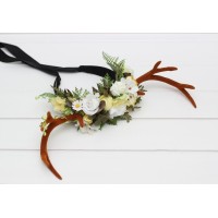 Fairytale horns. Deer flower horns. Cosplay flower crown. 5356