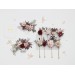 Blush Pink & Burgundy Wedding Accessories – Hair Combs  with Crystals and Berries