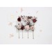 Blush Pink & Burgundy Wedding Accessories – Hair Pins with Crystals and Berries