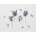 Dusty Blue Flower Comb and Hair Pins Set – Elegant Wedding Hair Accessories