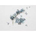 Dusty Blue Flower Comb and Hair Pins Set – Elegant Wedding Hair Accessories