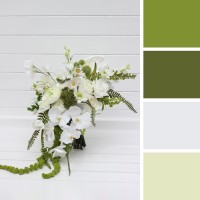 Bouquets in white and green color theme. Bridal bouquet. Faux bouquet. Bridesmaid bouquet. 5361