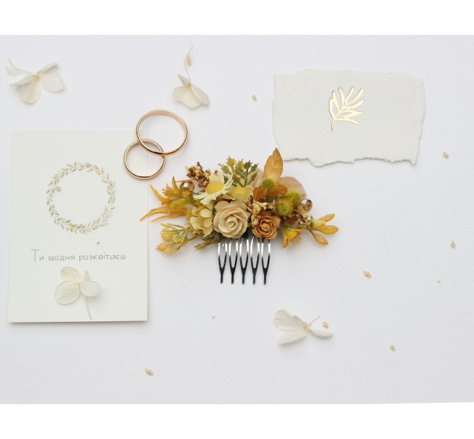 Daisy Yellow Flower Comb and Hair Pins Set – Ideal for Colorful Bridesmaid Dresses