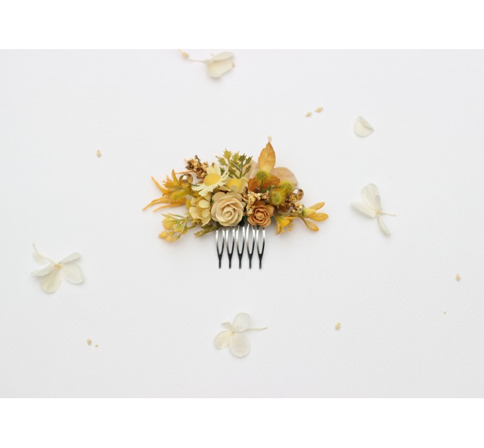 Daisy Yellow Flower Comb and Hair Pins Set – Ideal for Colorful Bridesmaid Dresses