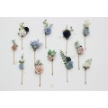 Set of White, Dusty Blue, Navy Blue, and Blush Pink Hair Pins – Elegant Wedding Accessories