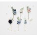 Set of White, Dusty Blue, Navy Blue, and Blush Pink Hair Pins – Elegant Wedding Accessories