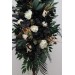  Flower arch arrangement in hunter green ivory black gold colors.  Arbor flowers. Floral archway. Faux flowers for wedding arch. 5300