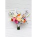 Colorful Bridal Bouquet – Orange, Peach, Dusty Blue, Ivory, and Pink Faux Flowers