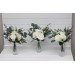 Simple Wedding Table Flowers – White Ivory Cream Mini Bouquets for Elegant Decor